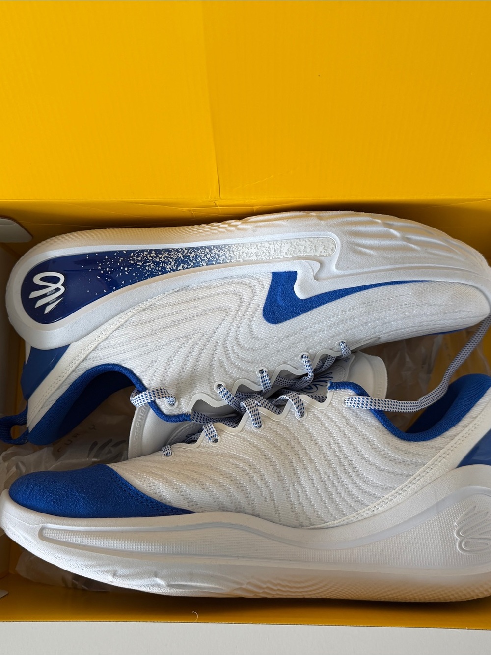 Under Armour Curry 12 Team Basketball Shoes White Blue Men’s Size 10 - Picture 6 of 10